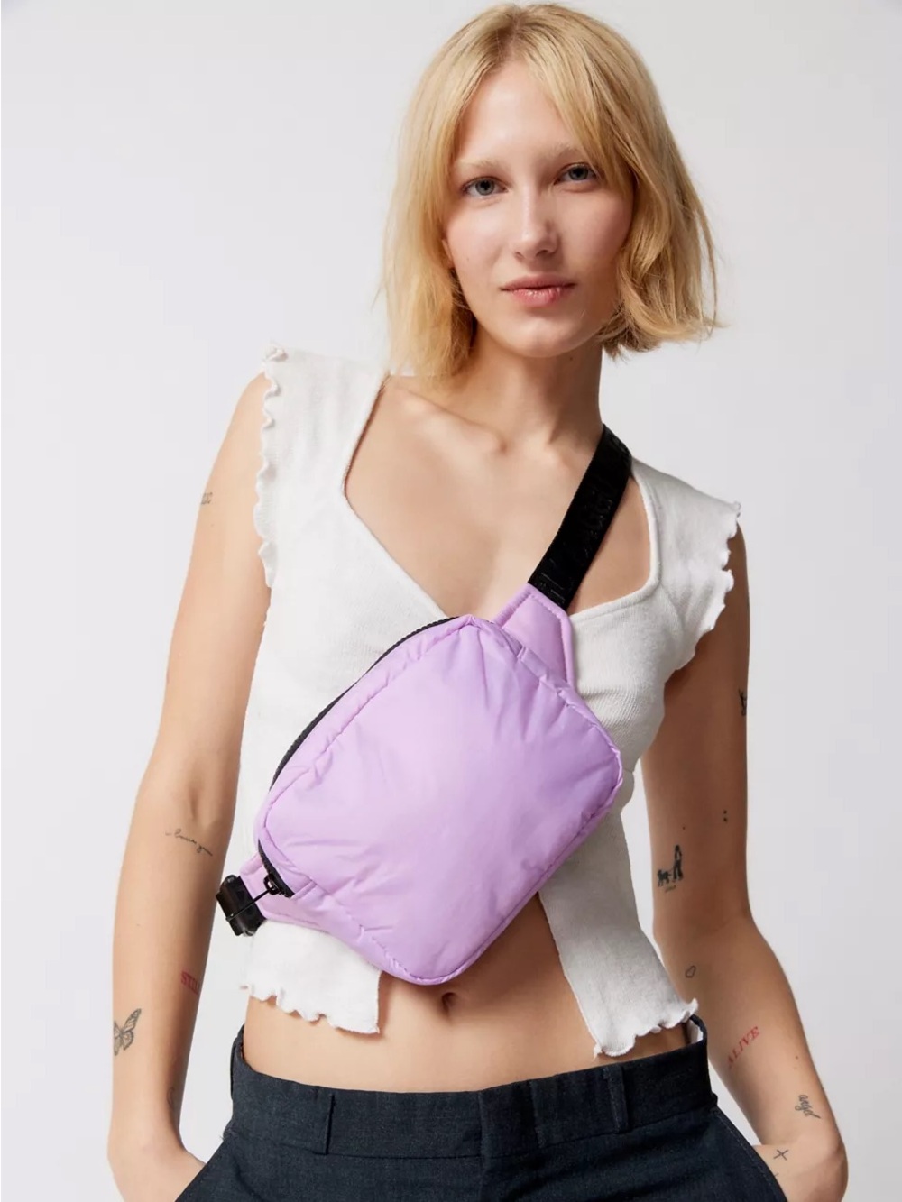 Baggu Puffy Fanny Pack in Dusty Lilac